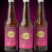 Geboren in 1985 40ste verjaardagsfeest roze bier L Bier Etiket