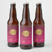 Geboren in 1985 40ste verjaardagsfeest roze bier L Bier Etiket (Flessen)