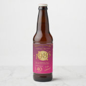 Geboren in 1985 40ste verjaardagsfeest roze bier L Bier Etiket (Voorkant)