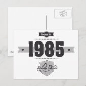 Geboren in 1985 (Dark&Lightgrey) Briefkaart (Voorkant / Achterkant)