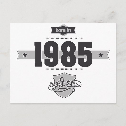 Geboren in 1985 (Dark&Lightgrey) Briefkaart (Voorkant)