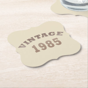 Geboren in 1985 elegante moderne vintage verjaarda kartonnen onderzetters