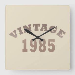 Geboren in 1985 elegante moderne vintage verjaarda vierkante klok