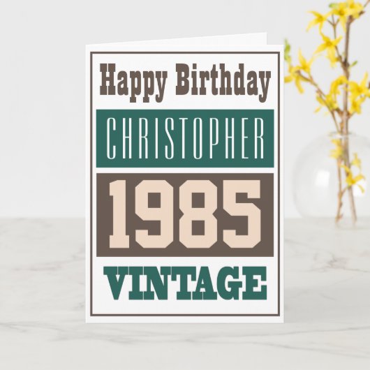 Geboren in 1985 Greetings Card Kaart (Gele Bloem)