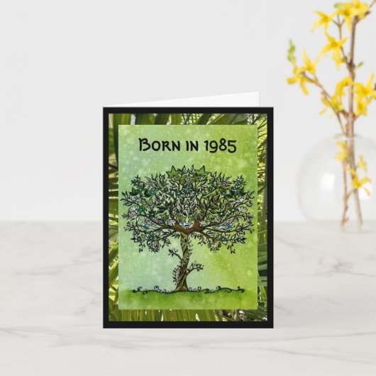 Geboren in 1985 met Verjaardag Leuke Feiten Kaart (Gele Bloem)