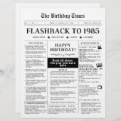 Geboren in 1985 Mock Krant zwart-wit (Voorkant / Achterkant)