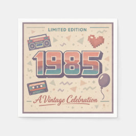 Geboren in 1985 Vintage Papieren Servetten | Retro