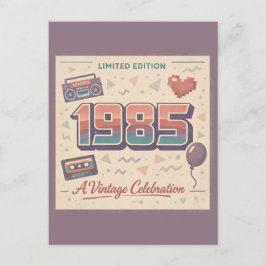 Geboren in 1985 Vintage | Retro 80s Limited Editio Briefkaart
