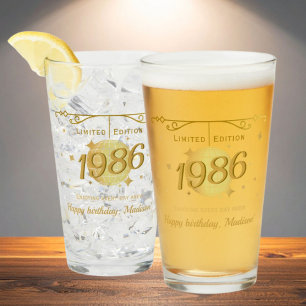 Geboren in 1986 40ste verjaardag feest drank barwa glas