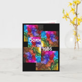 Geboren in 1986, Birthday Fun Facts Kaart (Gele Bloem)