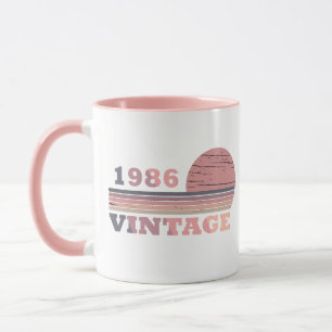 Geboren in 1986 elegante moderne vintage verjaarda mok