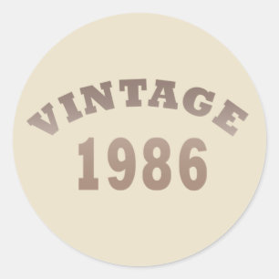Geboren in 1986 elegante moderne vintage verjaarda ronde sticker