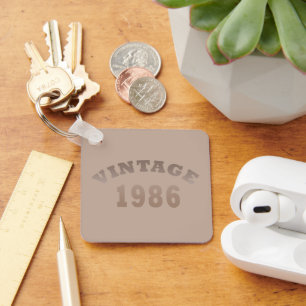 Geboren in 1986 elegante moderne vintage verjaarda sleutelhanger