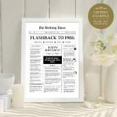 Geboren in 1986 Fun Zwart-wit krant