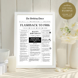 Geboren in 1986 Fun Zwart-wit krant