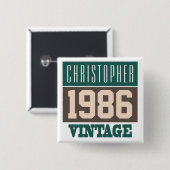 Geboren in 1986 op maat gesneden Button (Voorkant /achterkant)