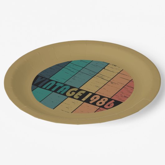 geboren in 1986 verjaardag papieren bordje (Gekanteld)