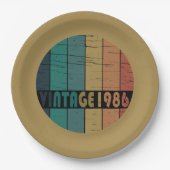 geboren in 1986  verjaardag papieren bordje (Voorkant)