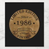 geboren in 1986 verjaardag wijn etiket (Enkel label)