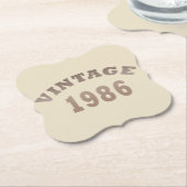 Geboren in 1986  verjaardagscadeau kartonnen onderzetters (Gekanteld)