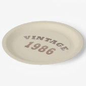 Geboren in 1986 verjaardagscadeau papieren bordje (Gekanteld)