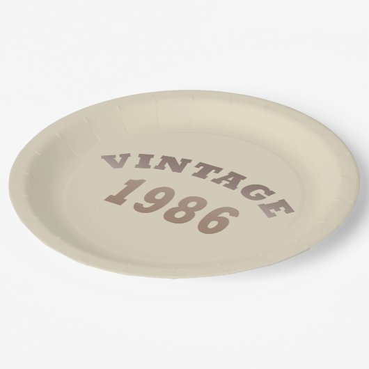 Geboren in 1986 verjaardagscadeau papieren bordje (Gekanteld)