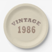 Geboren in 1986 verjaardagscadeau papieren bordje (Voorkant)