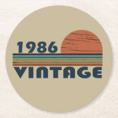 Geboren in 1986  verjaardagscadeau ronde kartonnen onderzetter (Voorkant)