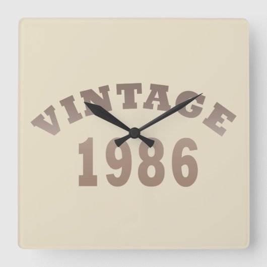 Geboren in 1986  verjaardagscadeau vierkante klok (Voorkant)