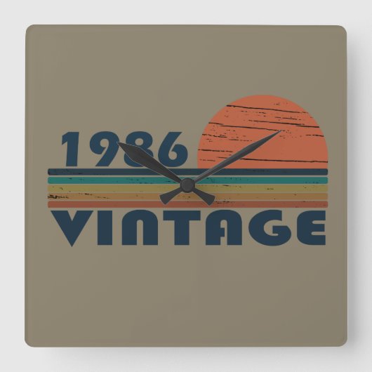 Geboren in 1986  verjaardagscadeau vierkante klok (Voorkant)