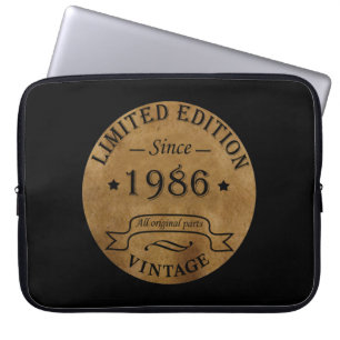 geboren in 1986 vintage verjaardag laptop sleeve