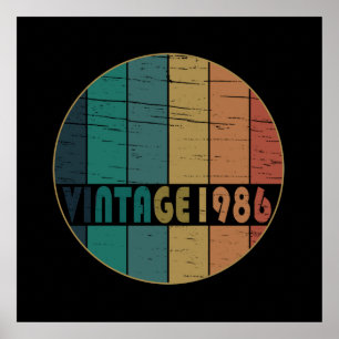 geboren in 1986 vintage verjaardag poster