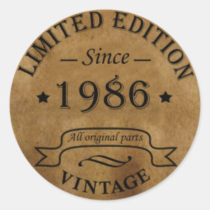 Geboren in 1986 Vintage Verjaardagsfeestje Ronde Sticker