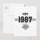 Geboren in 1987 (Dark&Lightgrey) Briefkaart (Voorkant / Achterkant)