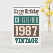 Geboren in 1987 Greetings Card Kaart (Gele Bloem)