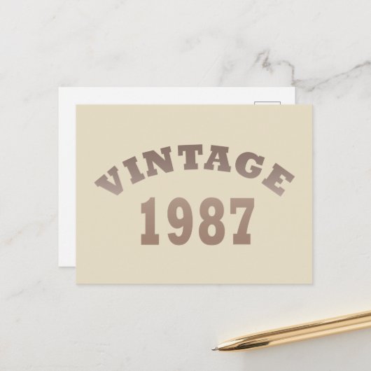 geboren in 1987  verjaardag feestdagenkaart (Voorkant / Achterkant in situ)