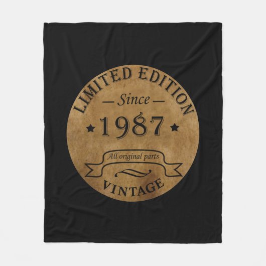 geboren in 1987  verjaardag fleece deken (Voorkant)