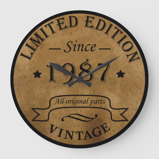 geboren in 1987 verjaardag grote klok (Voorkant)