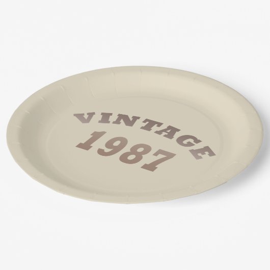 geboren in 1987  verjaardag papieren bordje (Gekanteld)