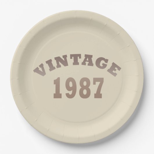 geboren in 1987  verjaardag papieren bordje (Voorkant)