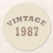 geboren in 1987  verjaardag ronde kartonnen onderzetter (Voorkant)