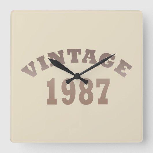 geboren in 1987 verjaardag vierkante klok (Voorkant)