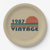 Geboren in 1987 verjaardagscadeau papieren bordje (Voorkant)