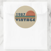 Geboren in 1987  verjaardagscadeau ronde sticker (Tas)