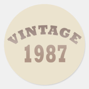 Geboren in 1987 vintage verjaardag ronde sticker
