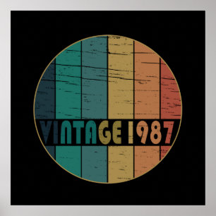 geboren in 1987 vintage verjaardagscadeau poster