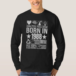Geboren in 1988: Content Warning Label Barcode Bir T-shirt