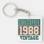 Geboren in 1988, Persoonlijk Cadeau Sleutelhanger (voorkant)