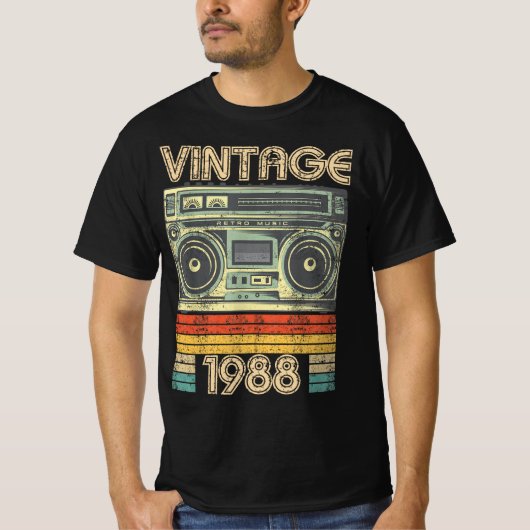 Geboren in 1988 Radio Retro, 1988 Birthday Gift T-shirt (Voorkant)