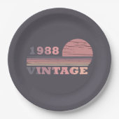 geboren in 1988  verjaardag papieren bordje (Voorkant)